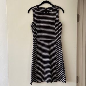 J Crew Navy and White Striped Fit and Flare Dress | EUC Sz 2